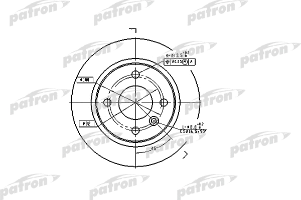 Disque de frein PATRON PBD1696