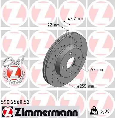 Disque de frein ZIMMERMANN 590.2560.52