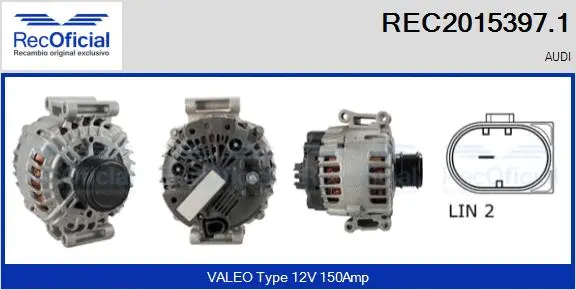 Alternateur RECOFICIAL REC2015397.1