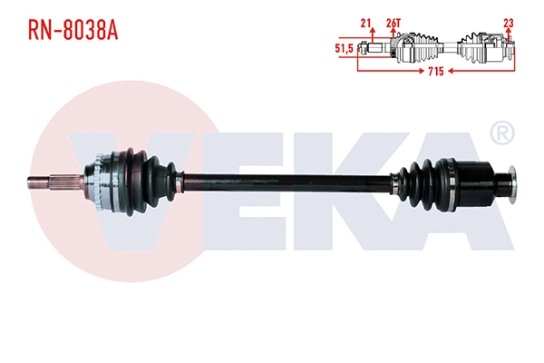 Arbre de transmission VEKA RN-8038A