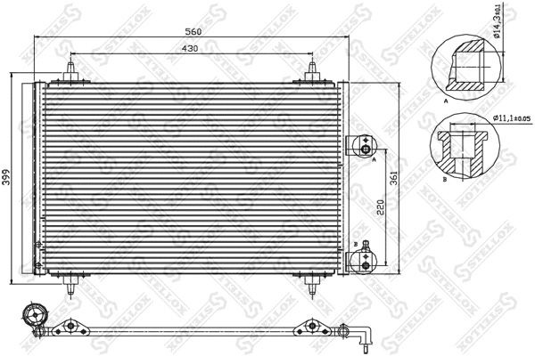 Condenseur, climatisation STELLOX 10-45227-SX