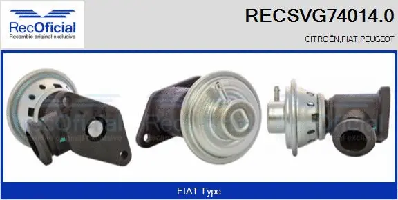 Vanne EGR RECOFICIAL RECSVG74014.0