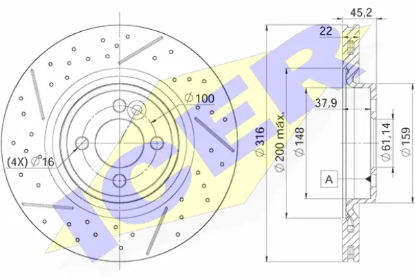Disque de frein ICER 78BD9066-2