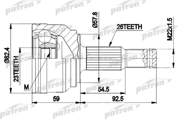 Jeu de joints, arbre de transmission PATRON PCV9117