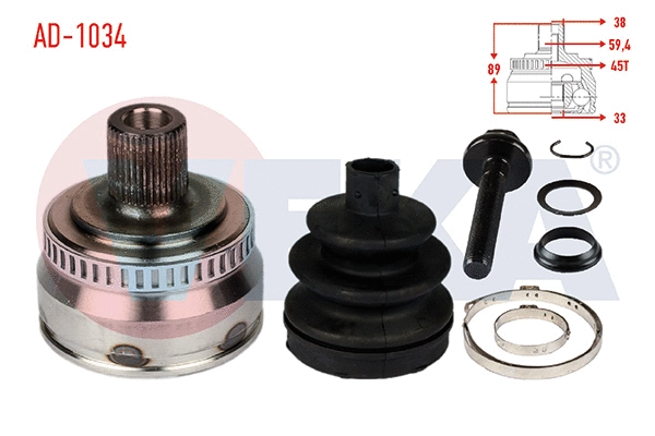 Jeu de joints, arbre de transmission VEKA AD-1034