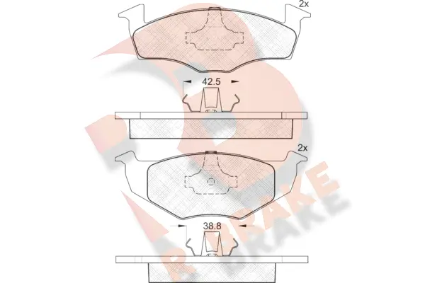 Kit de plaquettes de frein, frein à disque R BRAKE RB1119