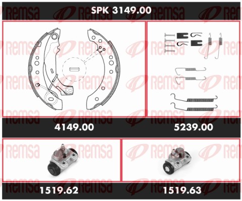Kit de freins, freins à tambours REMSA SPK 3149.00