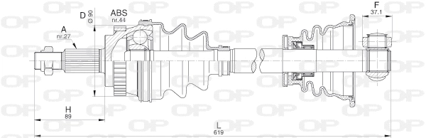 Arbre de transmission OPEN PARTS DRS6213.00