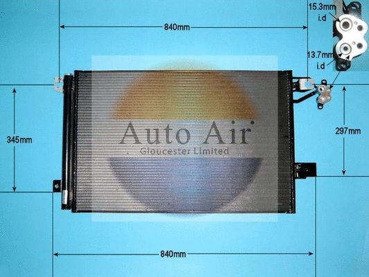 Condenseur, climatisation AUTO AIR GLOUCESTER 16-1393