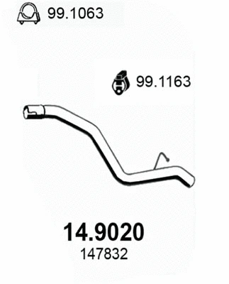 Tuyau d'échappement ASSO 14.9020