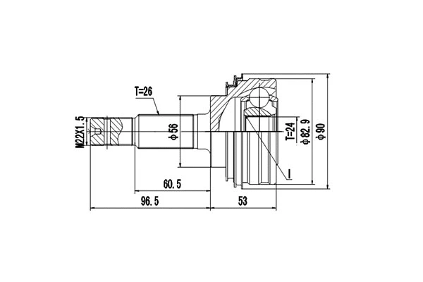 Jeu de joints, arbre de transmission DYNAMATRIX DCV859001