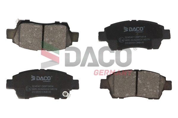 Kit de plaquettes de frein, frein à disque DACO Germany 324547