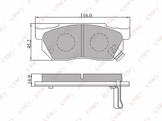 Kit de plaquettes de frein, frein à disque LYNXAUTO BD-3412