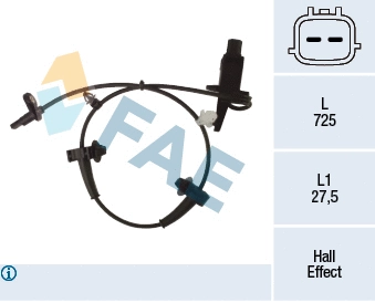 Capteur, vitesse de roue FAE 78487