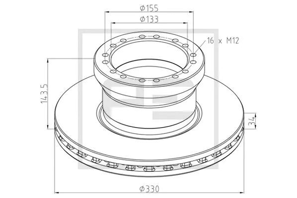 Disque de frein PE Automotive 106.005-10A