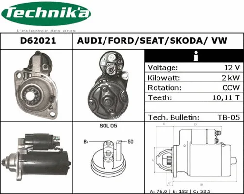 Démarreur Technika D62021