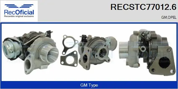 Turbocompresseur, suralimentation RECOFICIAL RECSTC77012.6