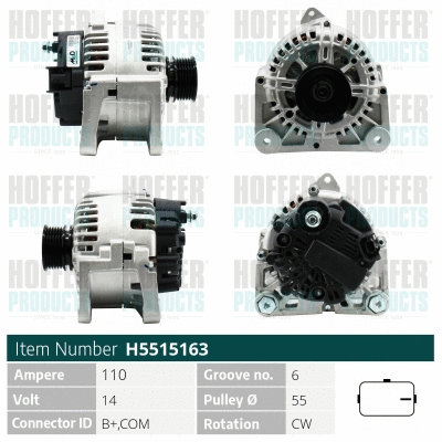 Alternateur HOFFER H5515163