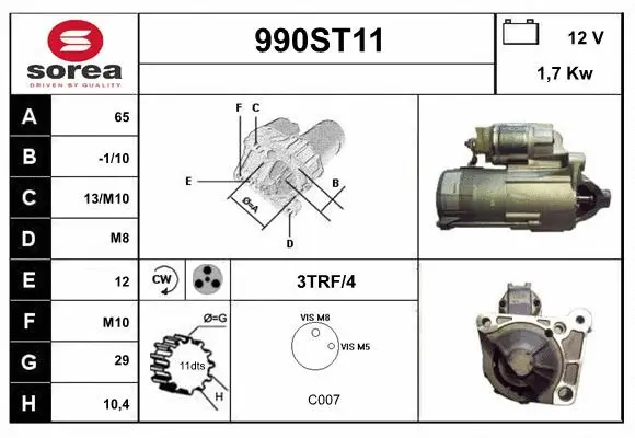 Démarreur STARTCAR 990ST11