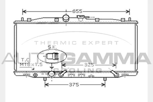 Radiateur, refroidissement du moteur AUTOGAMMA 104517