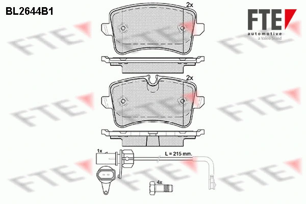 Kit de plaquettes de frein, frein à disque FTE 9010887