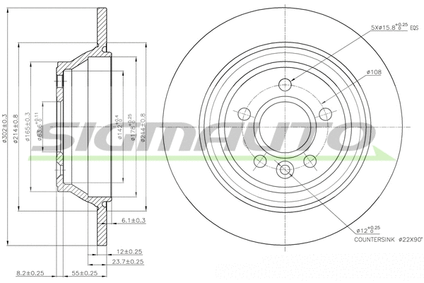 Disque de frein SIGMAUTO DBB719S