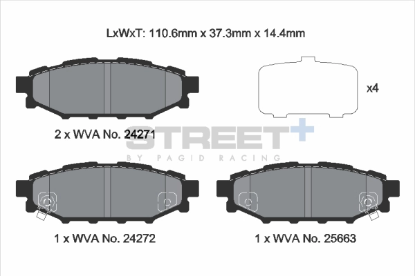 Kit de plaquettes de frein, frein à disque PAGID Racing T8065SP2001