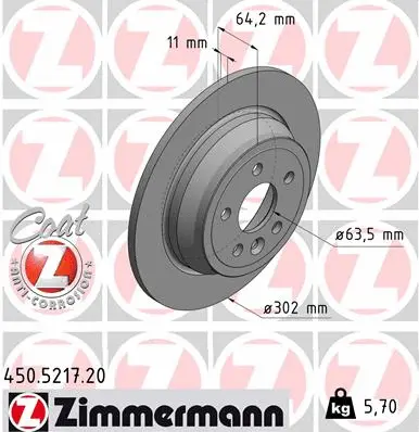 Disque de frein ZIMMERMANN 450.5217.20