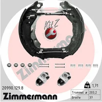 Jeu de mâchoires de frein ZIMMERMANN 20990.129.8