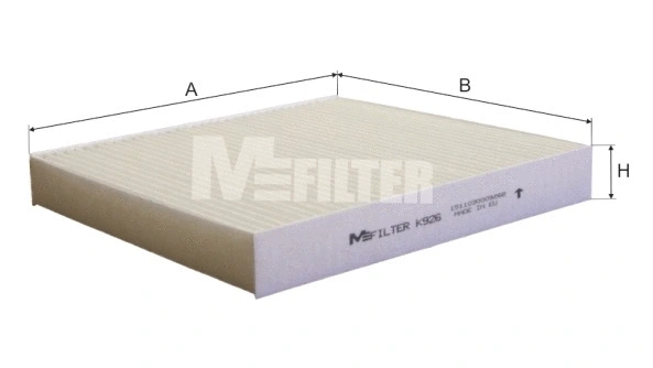 Filtre, air de l'habitacle MFILTER K 926