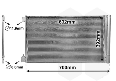 Condenseur, climatisation VAN WEZEL 37005478