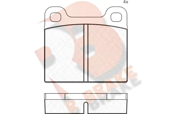Kit de plaquettes de frein, frein à disque R BRAKE RB0162