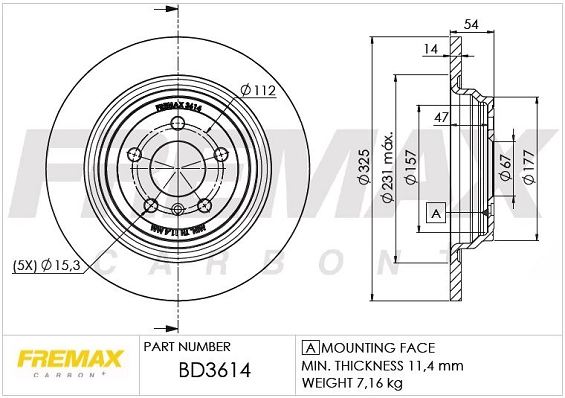 Disque de frein FREMAX BD-3614