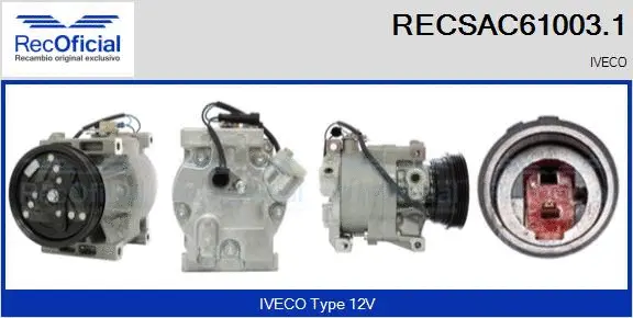 Compresseur, climatisation RECOFICIAL RECSAC61003.1