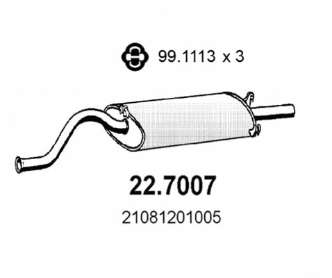 Silencieux arrière ASSO 22.7007