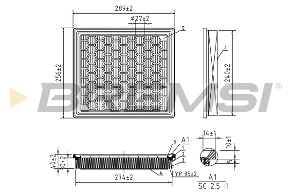 Filtre à air BREMSI FA1043