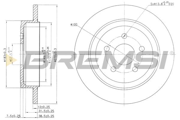 Disque de frein BREMSI CD7026S