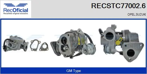 Turbocompresseur, suralimentation RECOFICIAL RECSTC77002.6