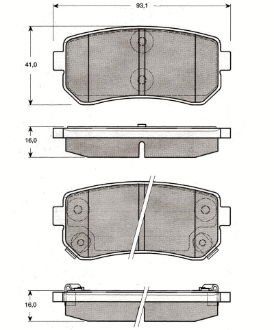 Kit de plaquettes de frein, frein à disque MTR MT458