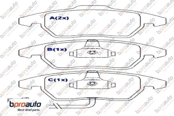 Kit de plaquettes de frein, frein à disque BPROAUTO 1BP30925AA