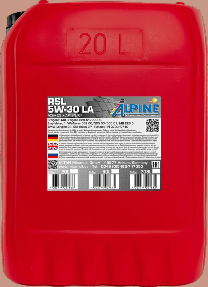 Huile moteur ALPINE 0100303