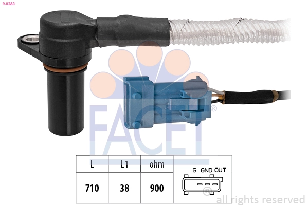 Capteur d'angle, vilebrequin FACET 9.0283