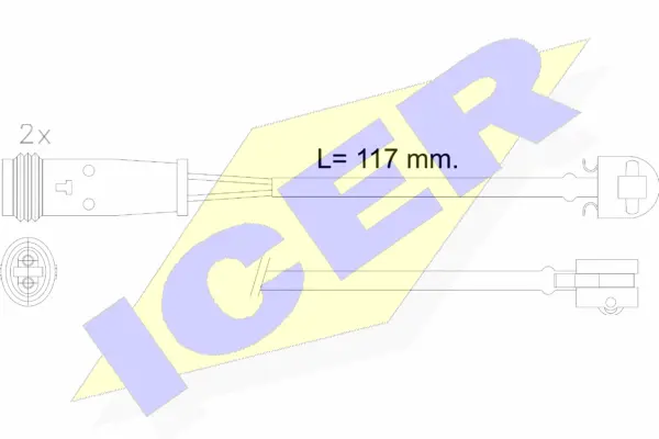 Contact d'avertissement, usure des plaquettes de frein ICER 610612 E C