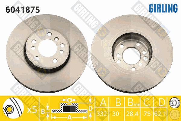 Disque de frein GIRLING 6041875