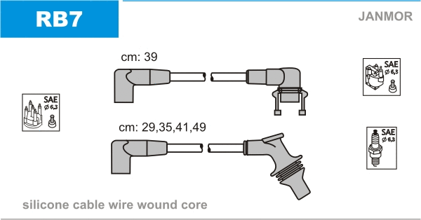 Kit de câbles d'allumage JANMOR RB7