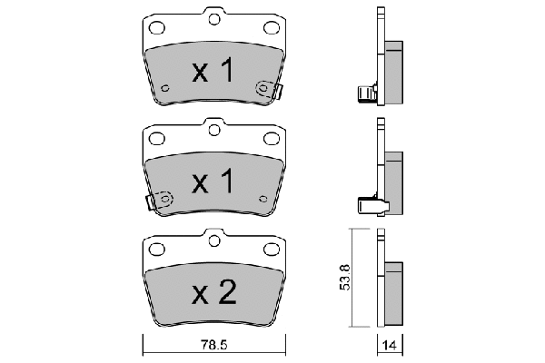 Kit de plaquettes de frein, frein à disque AISIN BPTO-2901