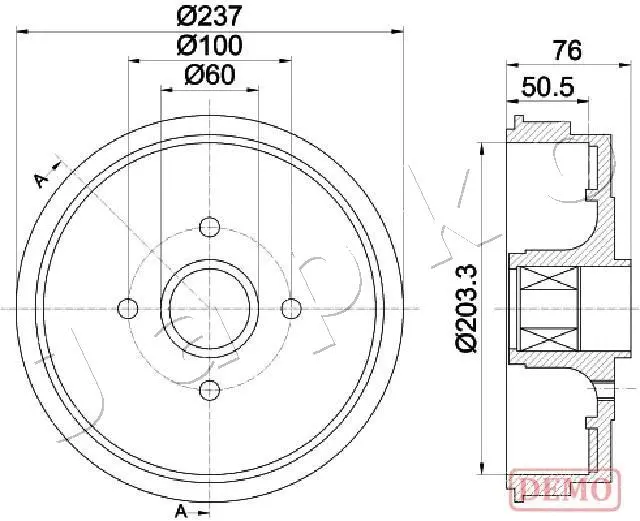 Tambour de frein JAPKO 560700C