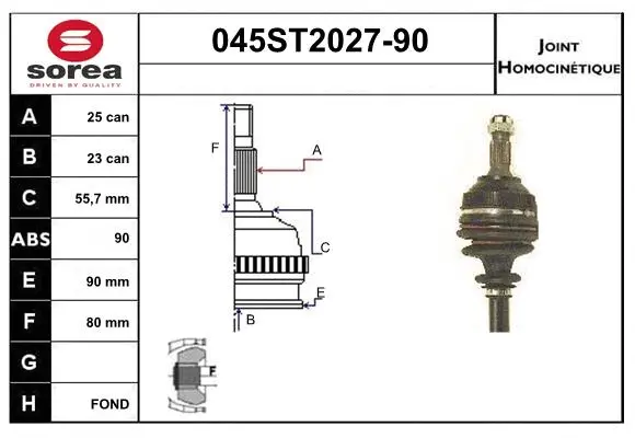 Jeu de joints, arbre de transmission STARTCAR 045ST2027-90