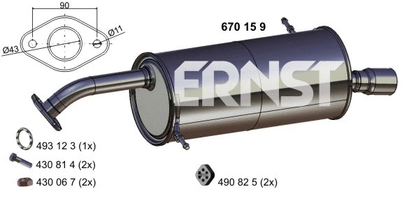 Silencieux arrière ERNST 670159