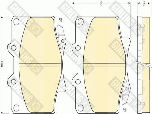 Kit de plaquettes de frein, frein à disque GIRLING 6111549